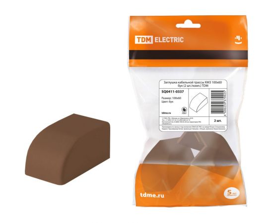Заглушка кабельной трассы TDM КМЗ 100x60, бук, 2 штуки/комплект SQ0411-0337 