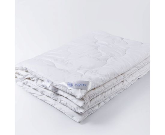 Стеганое одеяло Ecotex Бамбук Роял бамбуковое волокно, всесезонное, 1.5 спальное, хлопковый чехол, 140x205 ОБ1 