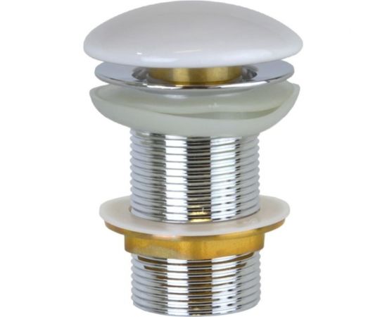 Донный клапан BRONZE DE LUXE без перелива, белый (керамическая крышка) 1001/1W 