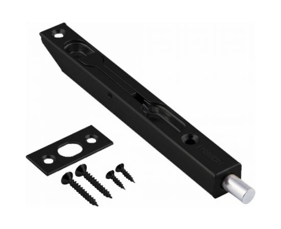 Торцевой шпингалет для распашных дверей НОРА-М 5 1/2" черный 18899 