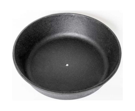 Чугунная сковорода Davr Metall davrmetall 24 см, высота 6 см, с отверстием сковорода(240х60)(с отверстием) 