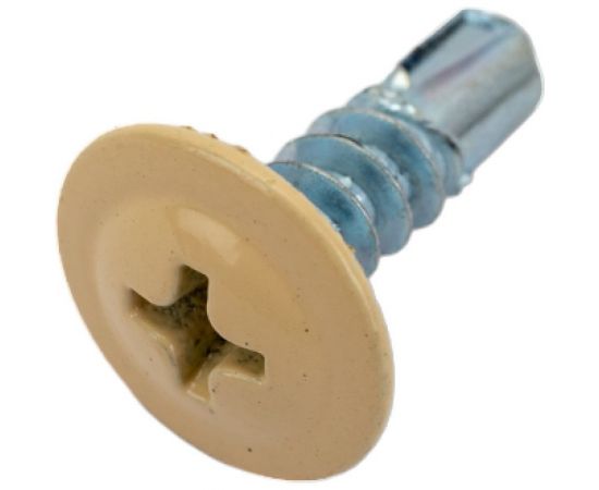 Прессшайба Качественный КРЕПЕЖ 4.2х13 мм, слоновая кость RAL 1014, сверло, 450 шт 0300331 КЧ – изображение 2