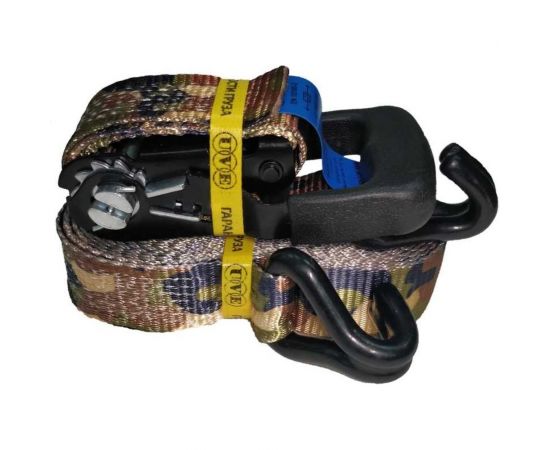 Стяжной ремень UVE ERGO 3000 кг, 6 метров, 38 мм, камуфляж/черный RS2-38-3000-6-cam – изображение 2