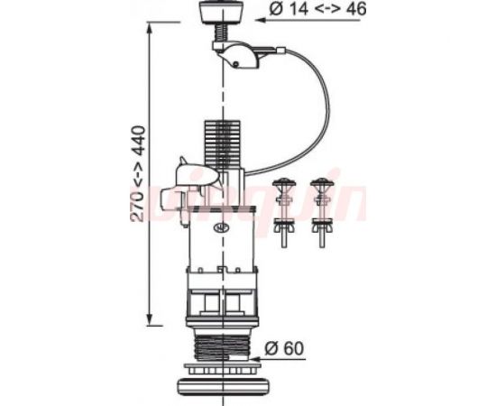 Сливной механизм Wirquin "md2" с одним режимом слива 10717559 – изображение 2
