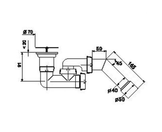 Сифон для душевого поддона Wirquin D50 мм., с регулируемым сифоном и жестким патрубком 30975110 – изображение 2