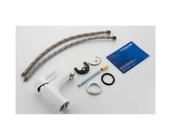 Смеситель для умывальника LEDEME L1003W белый 65807 – изображение 3