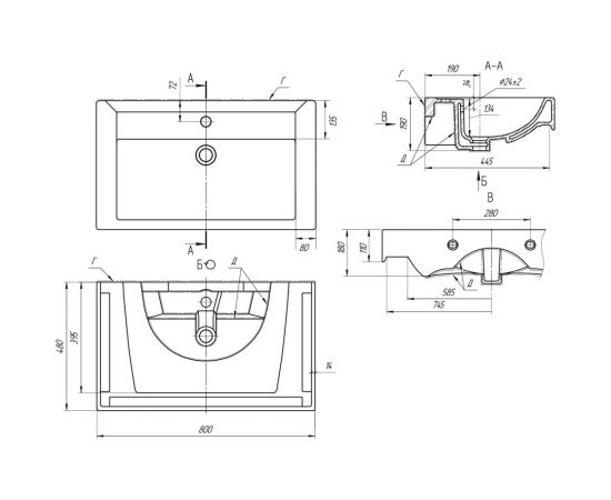 Мебельный умывальник Dreja Дрея Q 80 192185 – изображение 4