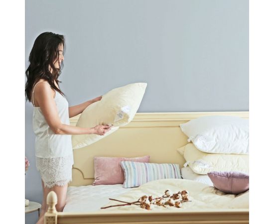 Подушка Ecotex Кашемир козий пух, шерсть, 70x70 ПКШ77 – изображение 4