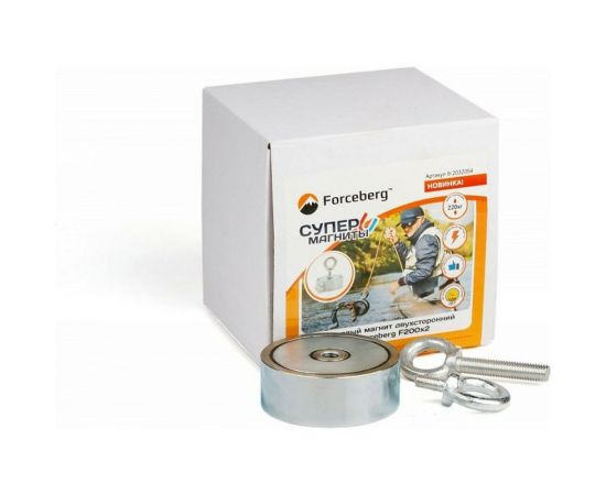 Поисковый двухсторонний магнит F200х2, сила сцепления 220 кг Forceberg 9-2032054 – изображение 5