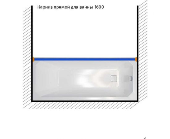 Карниз из нержавеющей стали Triton прямой 1600 Щ0000052828 – изображение 5