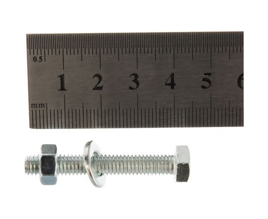 Болт с ш/г полная резьба DIN 933 Качественный КРЕПЕЖ набор 6х40 65 шт 0301015 КЧ – изображение 5