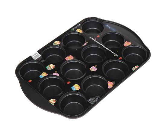 Форма для запекания DANIKS сталь, 26.5x41x3.3 см, антипригарная, прямоугольная, 12 маффин, kb18305 343112 – изображение 5