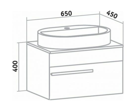 Подвесная тумба RUNO Вудлайн 65 под умывальник Moduo Square 50/Гамма 56 00-00001009 – изображение 5