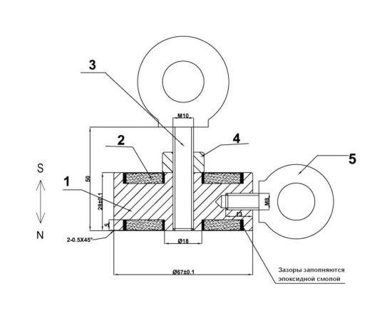Поисковый двухсторонний магнит Forceberg F120х2, сила сцепления 150 кг 9-2032036 – изображение 7