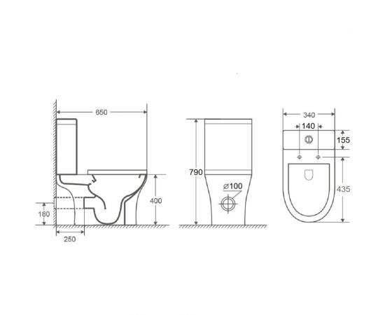 Унитаз BOND напольный безободковый белый с сиденьем микролифт F06-00 – изображение 8