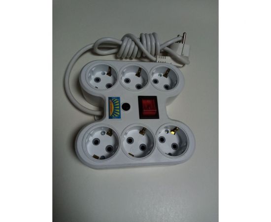 Сетевой фильтр ПЕРЕСВЕТ+ удлинитель на 6 гнезда, шнур ПВС 3х0,75, 3м 4620003920585 