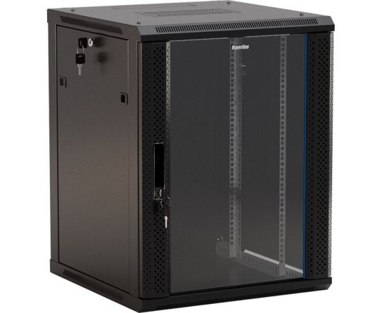 Настенный шкаф Hyperline TWB-1266-GP-RAL9004 19-дюймовый, 12U, 650x600х600мм 392634 
