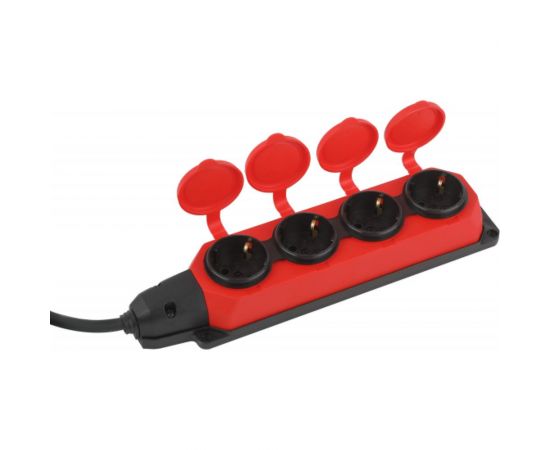 Силовой удлинитель ЭРА UK4e3x1,55mIP44(KG) с заземлением, 4 розетки, каучук, 5м, КГ 3x1,5мм2 IP44 Б0057585 