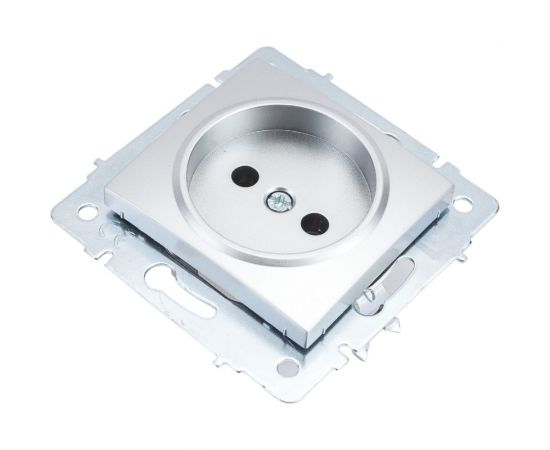 Розетка Lezard KARINA без заземления, керамика, матовое серебро 707-4388-121 