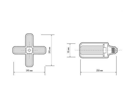 Светильник JazzWay PPG T95-4p AGRO 36w FR E27 для растений 5043350 