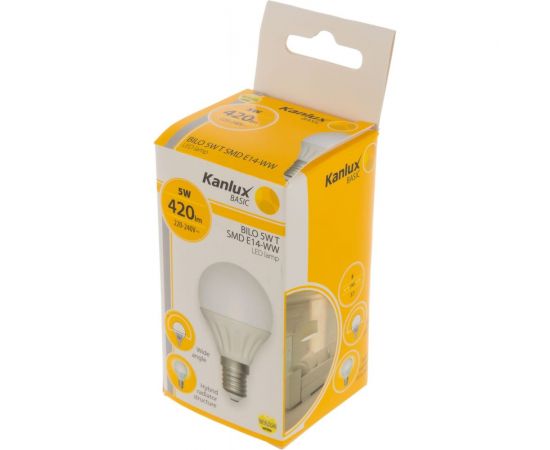 Светодиодная лампочка KANLUX BILO 5W, T, SMD, E14, WW 23042 – изображение 2
