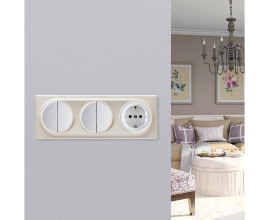 Тройная рамка OneKeyElectro цвет бежевый 1E52301301 2172807 – изображение 2