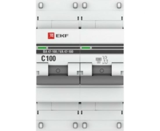 Автоматический выключатель EKF 2P 100А C 10kA ВА 47-100 PROxima SQmcb47100-2-100C-pro – изображение 2