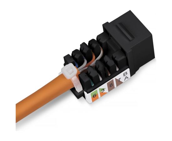 Вставка Keystone Cabeus Jack RJ-45, категория 6, заделка тип 110, черная, со стяжкой KJ-RJ45-Cat.6-90-SW-BK – изображение 2