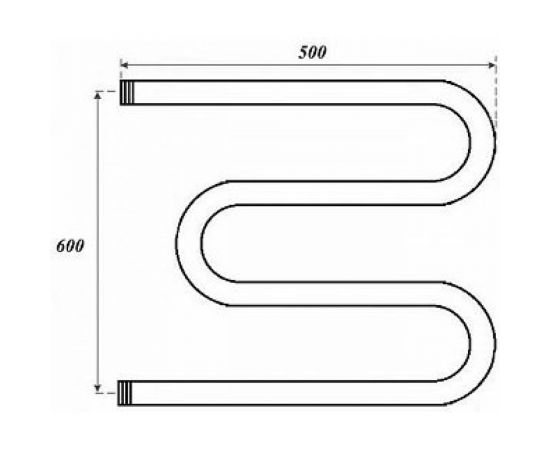 Водяной полотенцесушитель Point 600x500 М-образный (1""), хром PN37665 – изображение 3
