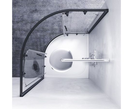 Душевое ограждение AM.PM X-Joy Twin Slide без поддона, 90x90, профиль черный W88G-205-090BT64 – изображение 3