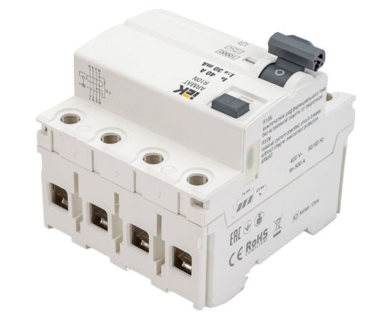 Выключатель дифференциального тока IEK ARMAT R10N 4P 40А 30мА тип A AR-R10N-4-040A030 – изображение 3