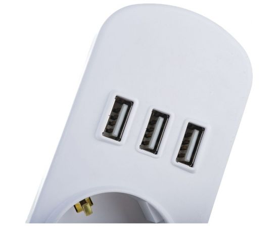 Колодка Lezard LETITIA с заземлением 3 входа с выключателем c USB разъёмом 721-0300-302U – изображение 4