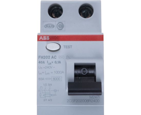 Выключатель дифференциального тока ABB 2 модуль FH202 AC-40/0,1 2CSF202006R2400 – изображение 4