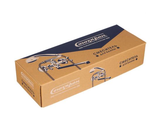 Смеситель для ванны с душем СоюзКран круглый излив 30см, 1/2, хром, цинк, SK08-S237 566-234 – изображение 5