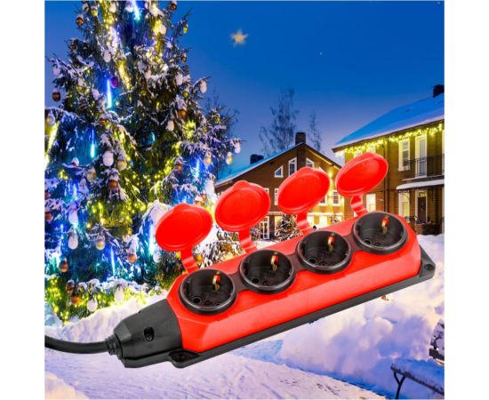 Силовой удлинитель ЭРА UK4e3x1,55mIP44(KG) с заземлением, 4 розетки, каучук, 5м, КГ 3x1,5мм2 IP44 Б0057585 – изображение 7