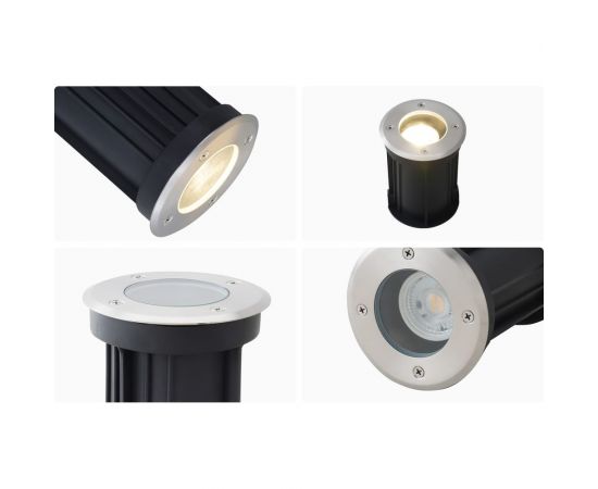 Уличный светильник Apeyron грунтовый 1хmax 35вт gu10, ip67, хром, алюминий 11-133 – изображение 9