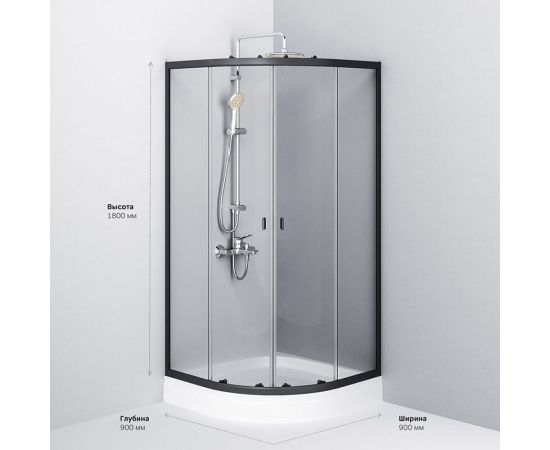 Душевое ограждение AM.PM X-Joy Twin Slide без поддона, 90x90, профиль черный W88G-205-090BT64 – изображение 9