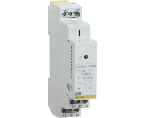 Промежуточное реле IEK OIR 2 контакта, 8А, 24В, AC/DC OIR-208-ACDC24V 