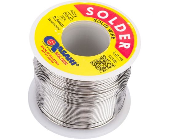 Припой (0.8 мм, 0.25 кг, Sn60/Pb40, без флюса) ASAHI 00-00000080 