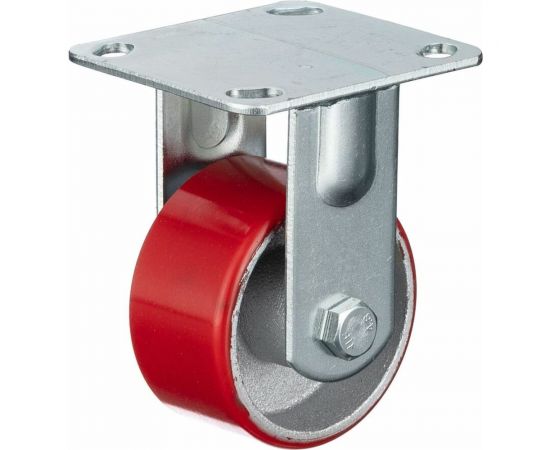 Колесо неповоротное (100 мм; грузоподъемность 200 кг; игольчатый подшипник; чугун; полиуретан) СТЕЛЛА-ТЕХНИК N29100CPUF 