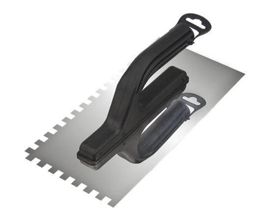 Нержавеющая гладилка REXANT 130х270 мм, зуб 4х4 мм, пластиковая ручка 89-0252 