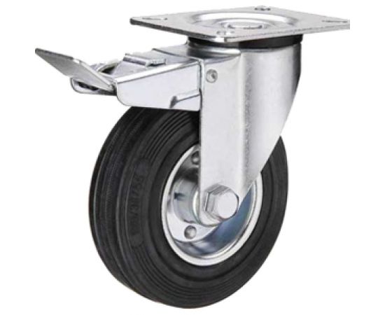 Колесо промышленное усиленное поворотное с площадкой и тормозом SRCb 55 (125 мм; 140 кг) А5 1000486 