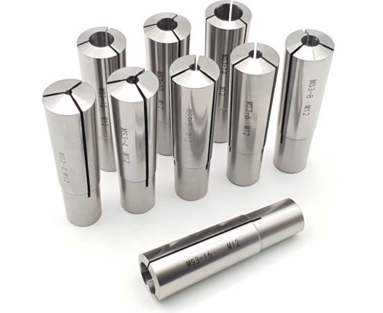 Комплект зажимных цанг Конус Морзе №3, 3/4/5/6/8/10/12/14/16 мм ТЕХНОРЕАЛ МА320050510 