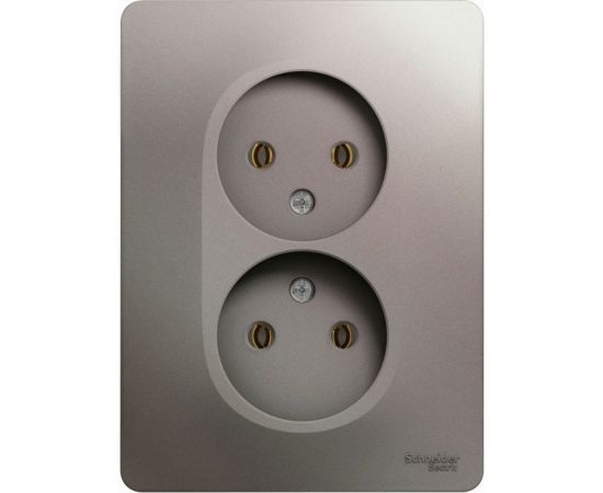 2-местная розетка Schneider Electric скрытой проводки Glossa 16А IP20 250В без заземления в сборе платина GSL001220 