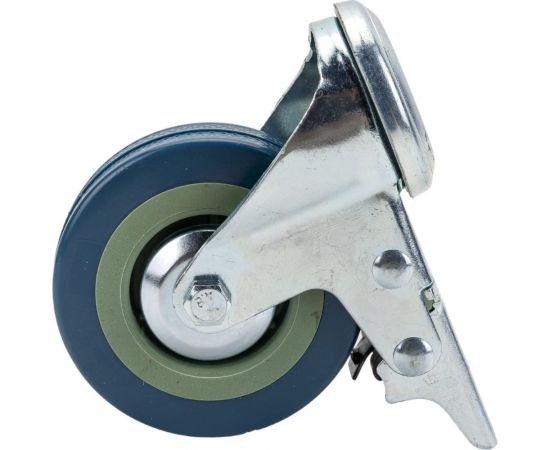 Колесо серая резина под болт отверстие 10 мм с тормозом SCHGB93 75 мм MFK-TORG 3057075 