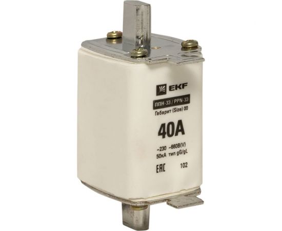Плавкая вставка EKF ППН-33 160/40А габарит 00 fus-33/160/40 