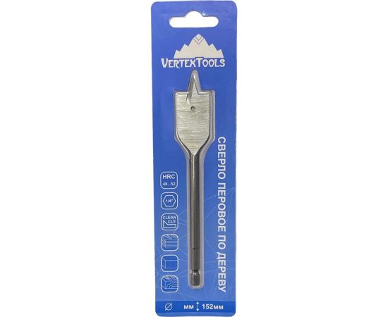 Сверло перовое по дереву (22 мм; шестигранный хвостовик) vertextools 1133-22 