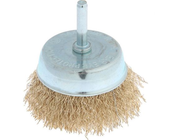 Щетка чашка металлическая со шпилькой 75 мм для дрели ТУНДРА 1032351 