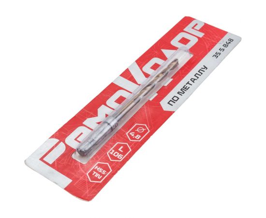 Сверло по металлу HSS TIN 4.8x106 мм, 6-ти гранный хвостовик РемоКолор 35-5-848 – изображение 2