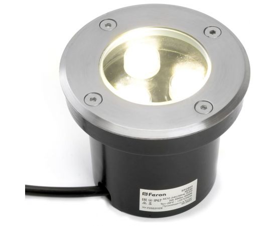 Светодиодный тротуарный светильник (грунтовый) FERON SP2801 ,3LED, 4000К,3W, AC12-24 100xH80mm,вн.диаметр:70mm, IP67 48345 – изображение 2